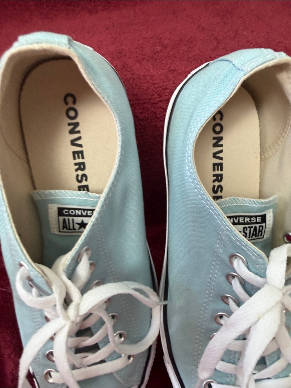 Converse Men and women Low-Top Canvas Sneakers in Light Teal with White Accents - Picture 5 of 6